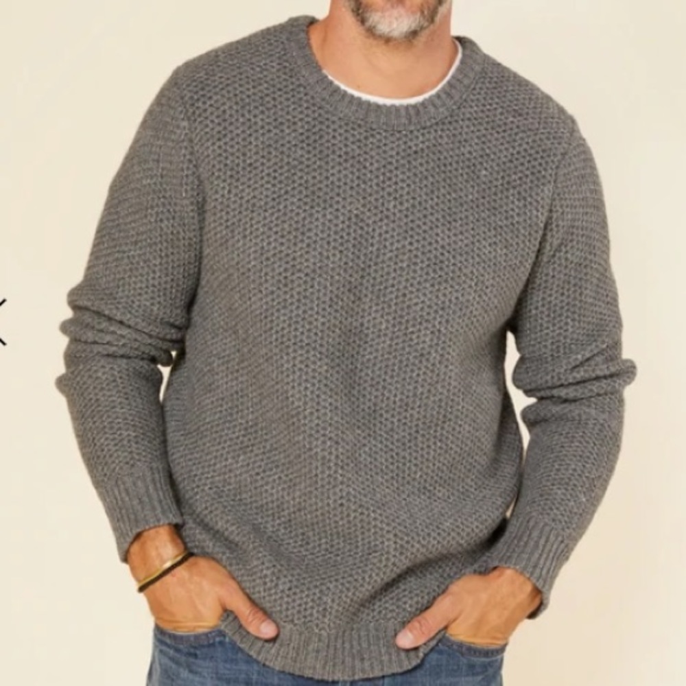 Outerknown Eastbank Crew Sweater in Charcoal size Medium